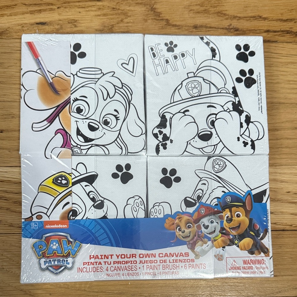 Paw Patrol Paint Your Own Canvas Set - Black and White